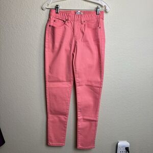 DG2 by Diane Gilman Women's Jeans  XS Pink Salmon Pull On Elastic Waist Ankle